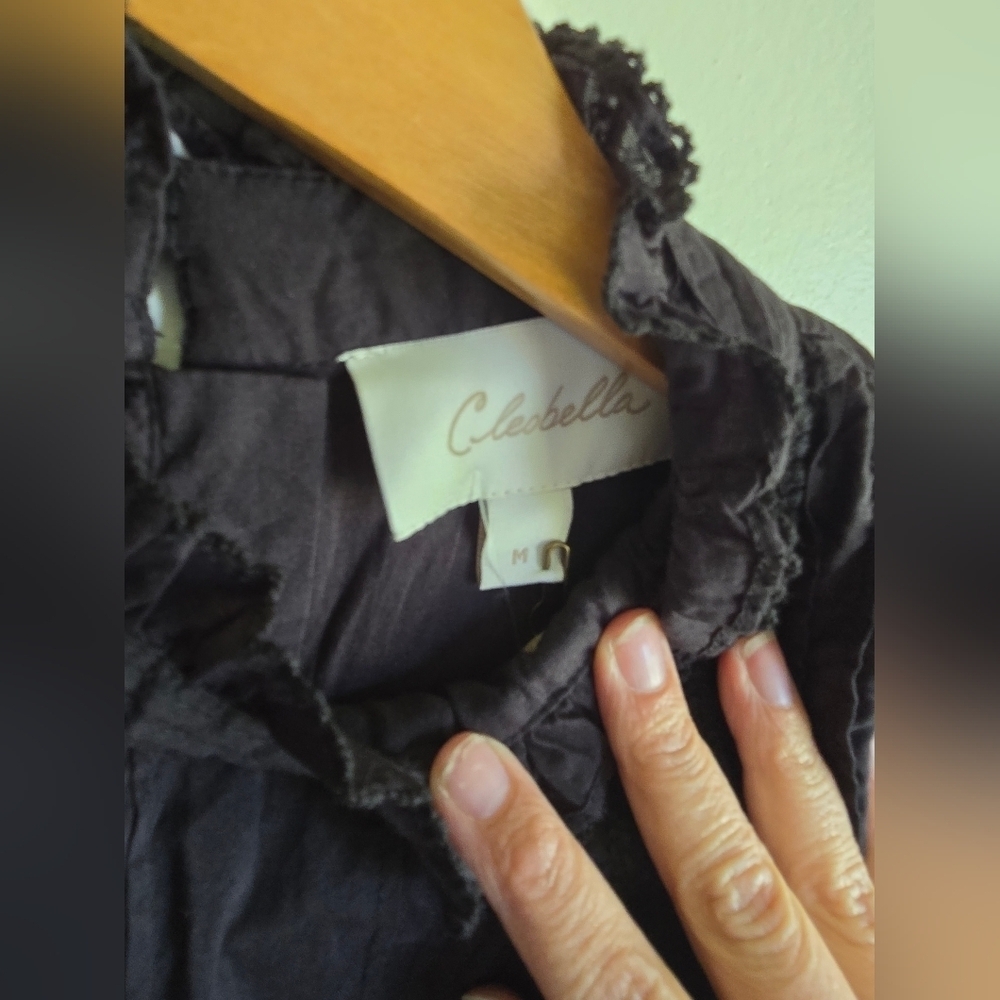 NWT! Cleobella At Anthropologie, Versailles Mini Ruffle Dress, Black, Size M - Picture 6 of 12